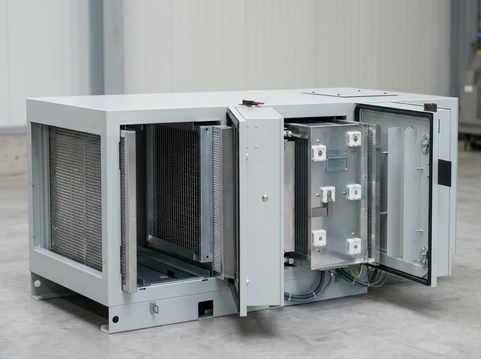 Industrie-Elektrofilter (Elektrostatikabscheider) mit waschbaren Filterelementen und Ölnebelentfernung